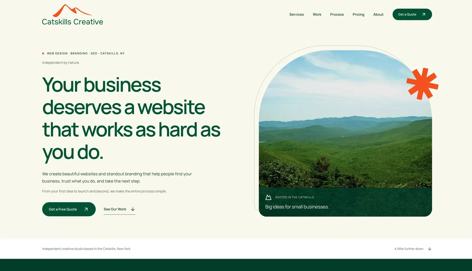 Catskills Creative homepage design